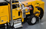1/64 DCP PETERBILT 379 IN YELLOW/YELLOW WITH TRI HEAVY HAULER TRAILER 60-1402