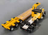 1/64 DCP PETERBILT 379 IN YELLOW/YELLOW WITH TRI HEAVY HAULER TRAILER 60-1402