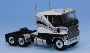 1/87 SCALE BREKINA HO FORD CLT 9000 IN BLACK/WHITE/SILVER WITH STRIPES BOGIE DRIVE