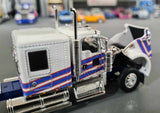 1/64 DCP KENWORTH W900L WHITE/SILVER WITH POLAR TANKER TRAILER 60-1802