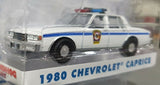 1/64 GREENLIGHT GROUNDHOG DAY 1980 CHEV POLICE CAR FROM THE MOVIE NEW ON CARD