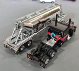 1/64 DCP / FIRST GEAR PETERBILT 389 BLACK/VIPER RED WITH J&L VAC VERSION PNEUMATIC TANKER TRAILER 60-1696