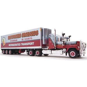 PRE ORDER DEPOSIT 1/64 HIGHWAY REPLICAS MACK SUPERLINER RISTOVICHIS ORCHARDS WITH TRI AXLE TRAILER