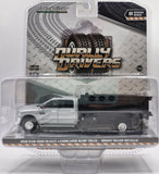 GREENLIGHT 2018 RAM 3500 DUALLY LANDSCAPER DUMP TRUCK BRIGHT SILVER METALLIC NEW ON CARD