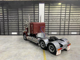 ICONIC REPLICAS 1/50 SCALE  SAR KENWORTH LOWLINE IN BURGUNDY WITH BLACK CHASSIS SPIDERS