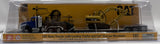 1/87 DIECAST MASTERS CAT SEMI TRACTOR WITH LOWBOY TRAILER AND CAT DIECAST MACHINES BLUE NEW IN BLISTER PACK