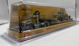 1/87 DIECAST MASTERS CAT SEMI TRACTOR WITH LOWBOY TRAILER AND CAT DIECAST MACHINES YELLOW NEW IN BLISTER PACK