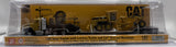 1/87 DIECAST MASTERS CAT SEMI TRACTOR WITH LOWBOY TRAILER AND CAT DIECAST MACHINES YELLOW NEW IN BLISTER PACK