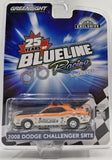 GREENLIGHT 2008 DODGE CHALLENGER 25 YEARS OF BLUELINE RACING ORANGE/WHITE NEW ON CARD