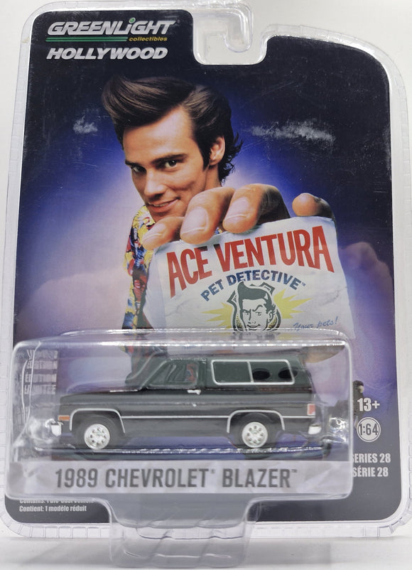 1/64 GREENLIGHT 1989 CHEVROLAT BLAZER ACE VENTURA NEW ON CARD
