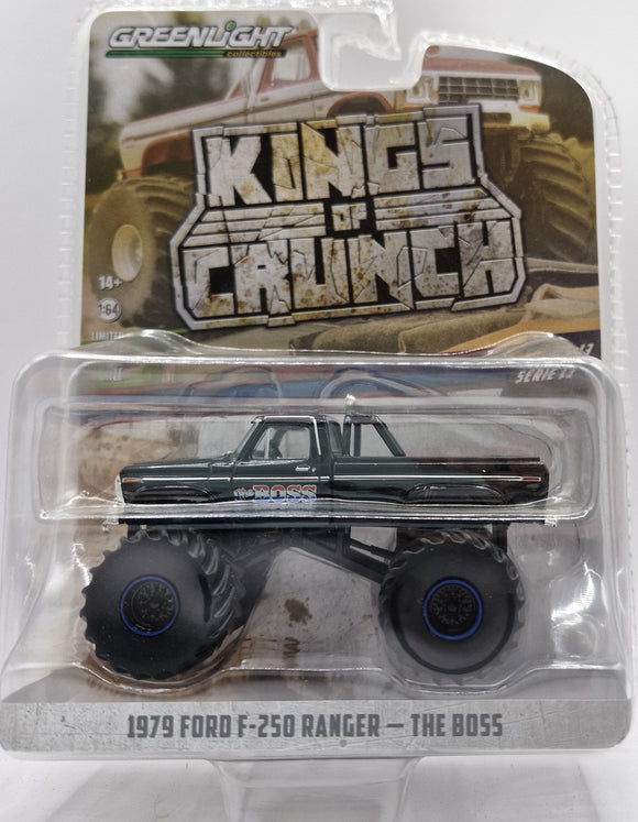 GREENLIGHT 1979 FORD F-250 RANGER KING OF CRUNCH THE BOSS BLACK NEW ON CARD