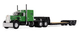 DCP 1/64 Western Peterbilt 351 IN GREEN PULLING A LOWBOY Trailer Diecast 60-2219