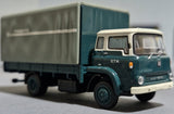 1/87 Scale Brekina Ho 1960 Bedford Tk Low-Side Truck With Canvas Cover Gtw Transportmij Green