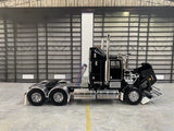 ICONIC REPLICAS 1/50 SCALE  SAR KENWORTH AERODYNE IN BLACK WITH BLACK CHASSIS ALLOYS