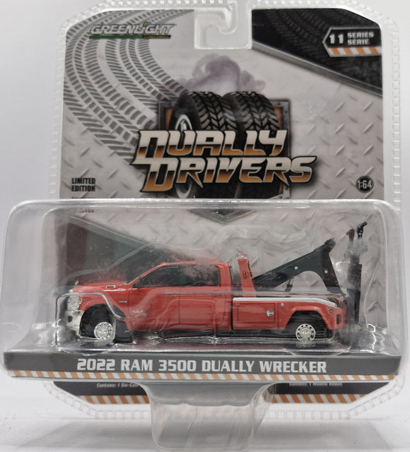 GREENLIGHT 2022 RAM 3500 DUALLY WRECKER RED NEW ON CARD