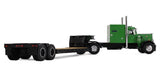 DCP 1/64 Western Peterbilt 351 IN GREEN PULLING A LOWBOY Trailer Diecast 60-2219