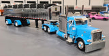 1/64 DCP / FIRST GEAR PETERBILT 379 CYAN AND CHROME WITH DUMP/TIPPER TRAILER 60-1893