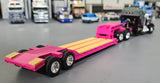 DCP / FIRST GEAR 1/64  KENWORTH W900A GRAY/PINKWITH VINTAGE LOWBOY TRAILER *****60-1313