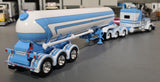 1/64 DCP / FIRST GEAR PETERBILT 389 TRI DRIVE IN BLUE/WHITE WITH LPG TRI AXLE TANKER TRAILER 60-1996