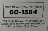 Dcp / First Gear 1/64  Kenworth W900A In Black/White/Red With Grain Trailer *****60-1584