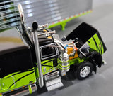 1/64 DCP  PETERBILT 389 IN BLACK/CHROME WITH REFRIGERATED TRAILER 60-1537