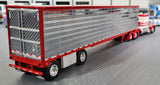1/64 DCP  PETERBILT 389 IN RED/WHITE/CHROME WITH REFRIGERATED TRAILER 60-1534