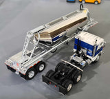 1/64 DCP FREIGHTLINER COE IN BLUE/WHITE/BLACK WITH 3 DROP PNEUMATIC TANKER TRAILER 60-1408