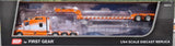 1/64 DCP KENWORTH T660 TRI DRIVE & HEAVY LOWBOY TRI AXLE TRAILER IN ORANGE/ORANGE 60-1456