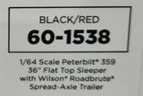 DCP / FIRST GEAR 1/64  PETERBILT 359 BLACK/RED WITH FLAT TOP TRAILER *****60-1538