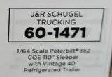 1/64 PETERBILT 352 COE J&R SCHUGEL TRUCKING WITH 40FT VINTAGE REFRIGERATED TRAILER 60-1471