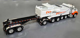DCP/FIRST GEAR 1/64 KENWORTH T880 KNIFE RIVER QUAD AXLE WITH ROGUE TIPPER BODY AND ROGUE TRANSFER TANDEM DUMP TRAILER  69-1068