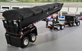 1/64 DCP PETERBILT 379 BLACK/BLACK STRETCHED CHASSIS WITH WORKING TIPPER TRAILER 60-1434
