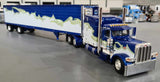 1/64 DCP  PETERBILT 389 PAINTED IN BLUE/BLUEWITH REFRIGERATED TRAILER 60-1457