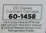 1/64 DCP  PETERBILT 389 DAWES CONTRACT CARRAIGE WITH REFRIGERATED TRAILER 60-1458