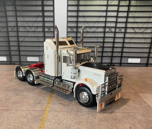 1/50 SCALE KENWORTH W900 WHITE WITH RED CHASSIS MADE BY ICONIC REPLICAS