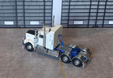 1/50 SCALE KENWORTH W900 WHITE WITH BLUE CHASSIS MADE BY ICONIC REPLICAS
