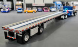 DCP / FIRST GEAR 1/64  PETERBILT 359 BLUE/BLACK WITH FLAT TOP TRAILER *****60-1621