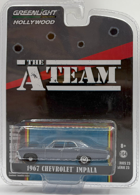 GREENLIGHT 1967 CHEVROLET IMPALA THE A TEAM METALLIC GRAY NEW ON CARD
