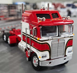 DCP / FIRST GEAR KENWORTH K100 RED & WHITE AERODYNE WITH MATCHING TRAILER *****60-1557