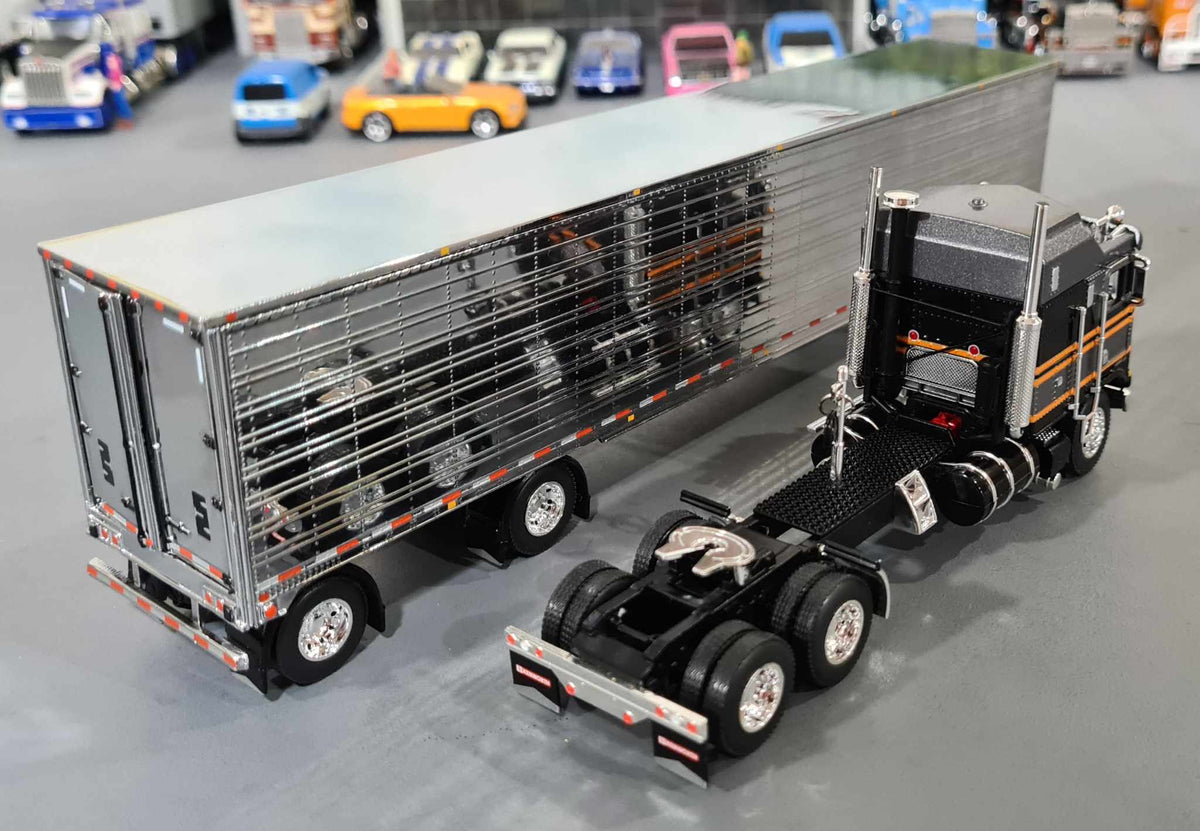 Dcp / First Gear Kenworth K100 Gray & Black Aerodyne With Matching Tra ...