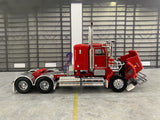 ICONIC REPLICAS 1/50 SCALE  SAR KENWORTH LOWLINE IN RED WITH RED CHASSIS SPIDERS ALLOYS