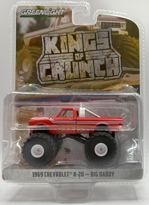 GREENLIGHT 1969 CHEVROLET K-20 KING OF CRUNCH BIG DADDY RED NEW ON CARD