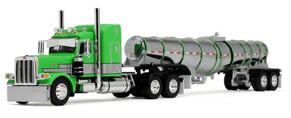 1/64 DCP PETERBILT 389 GREEN/SILVER/BLACK WITH POLAR TANKER TRAILER 60-1934