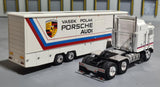 1/87 SCALE BREKINA HO K100 AERODYNE KENWORTH PORCHE/AUDI WITH TRAILER