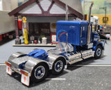 ICONIC REPLICAS 1/50 SCALE  SAR KENWORTH LOWLINE IN BLUE WITH BLUE CHASSIS SPIDERS