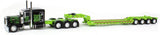 DCP / FIRST GEAR 1/64  PETERBILT 389 TRI DRIVE IN BLACK/LIME GREEN WITH QUAD AXLE HEAVY HAUL TRAILER   *****60-1475