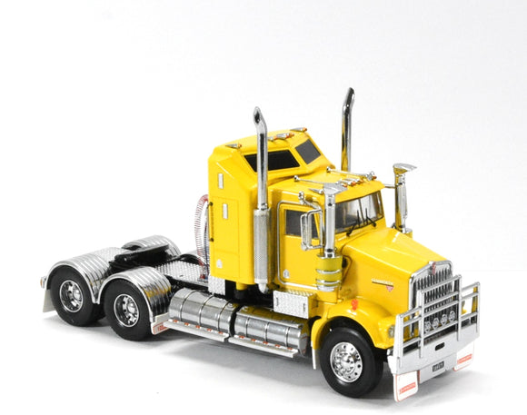 Iconic Replicas 1/50 Scale  Sar Kenworth Aerodyne In Yellow With Black Chassis Alloys