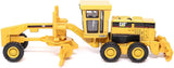 1/87 DIECAST MASTERS CAT SEMI TRACTOR WITH LOWBOY TRAILER AND CAT DIECAST MACHINES YELLOW NEW IN BLISTER PACK