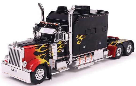 1/43 Scale Ixo Peterbilt 379 Custom 2002 BLACK WITH FLAMES BIG BUNK Prime Mover In Display Box