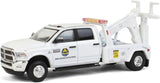 GREENLIGHT 2018 RAM 3500 DUALLY WRECKER LA COUNTY METRO FREEWAY SERVICE PATROL WHITE NEW ON CARD